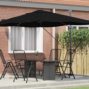 Ombrellone Nero 351 x 250 x 260 cm Poliestere e Alluminio 42003347
