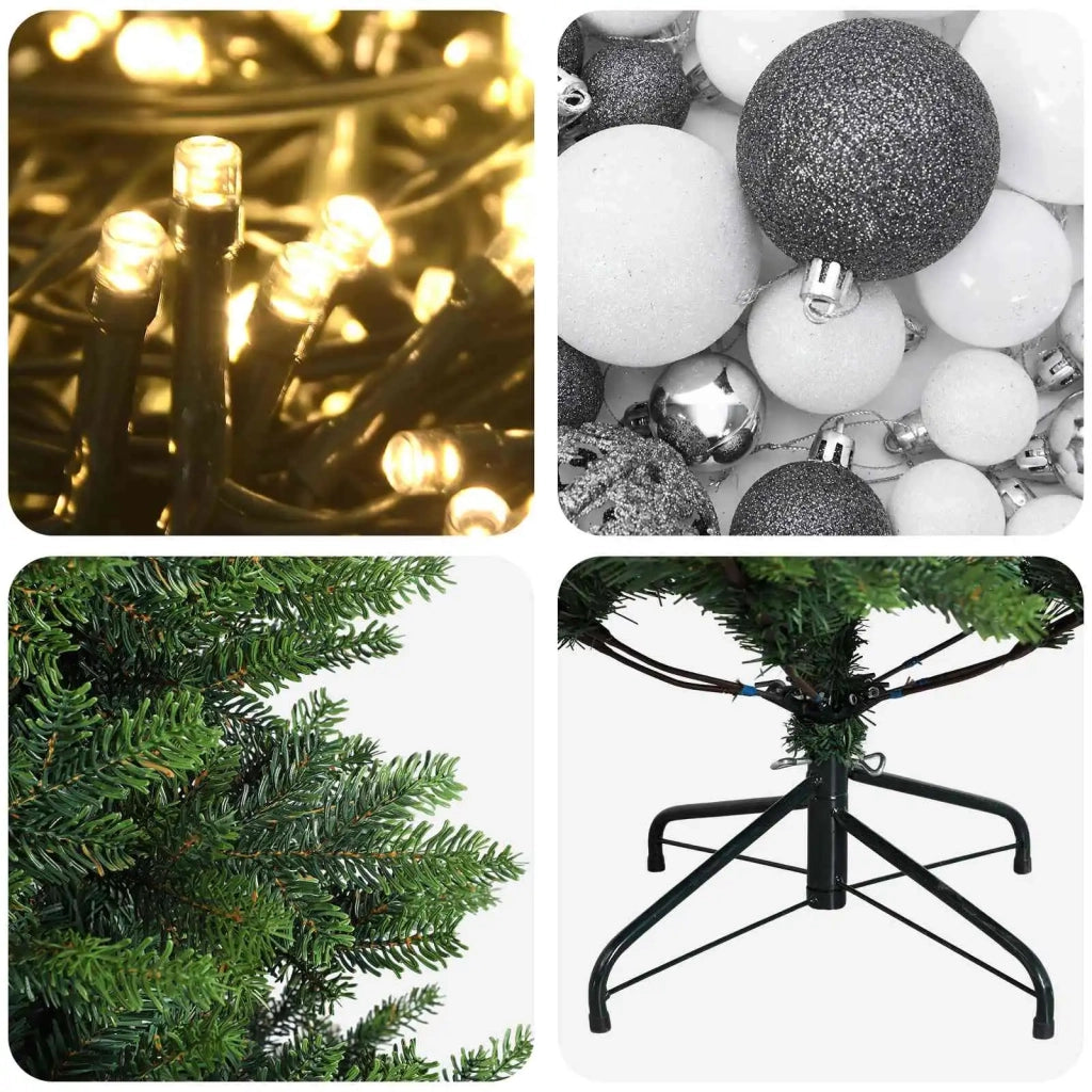 Albero di Natale Artificiale con Palline 150 cm 150 LED 3466162