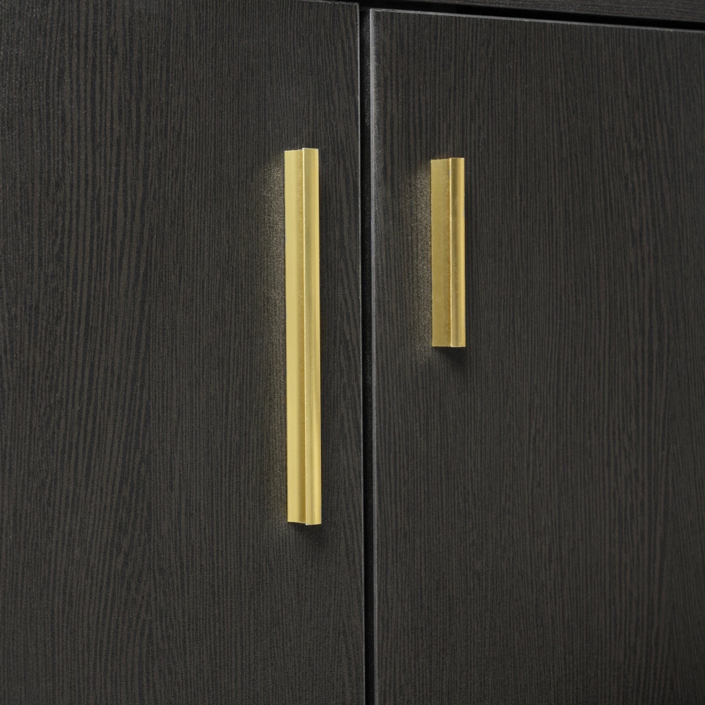 Scarpiera con seduta imbottita e ripiani interni in pannello truciolare nero e noce scuro 120 × 34 × 82 cm