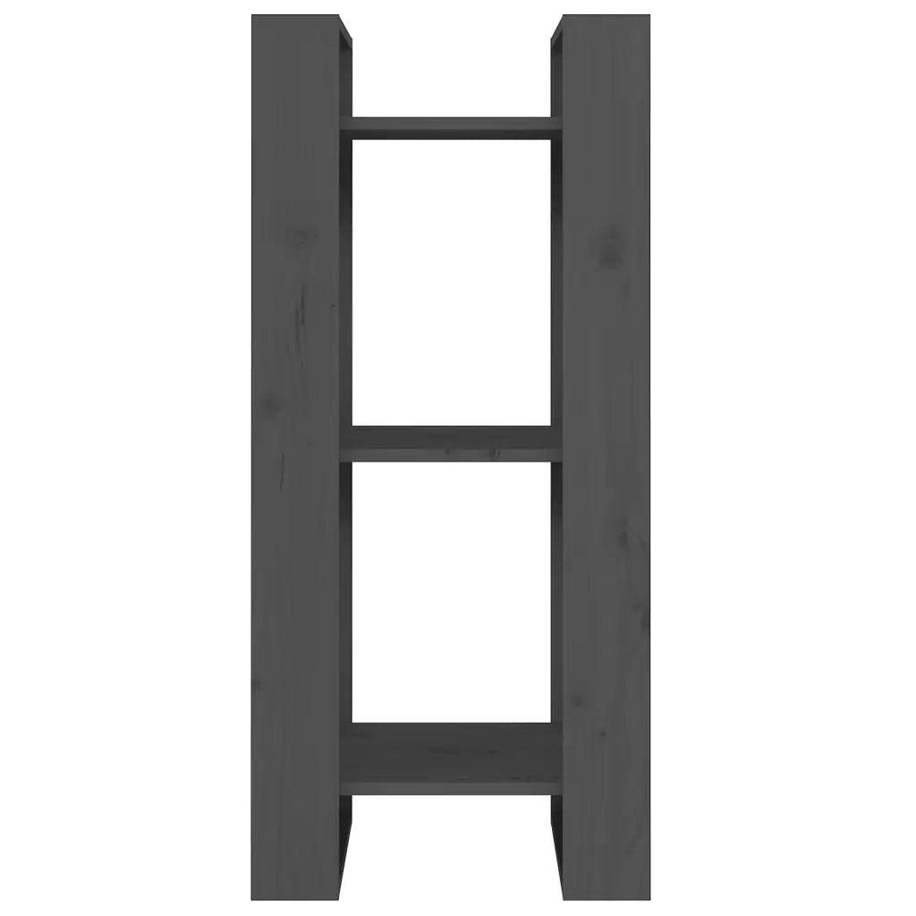 Libreria Divisorio-Scaffale per Libri-Mobile di Stoccaggio Grigio 41x35x91 cm in Legno Massello di Pino