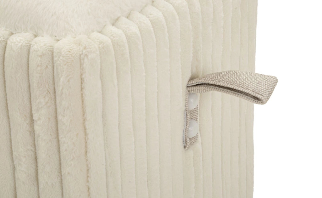 Panca con Contenitore Goteborg 113x41x44 cm in MDF e Spugna e Poliestere Bianco
