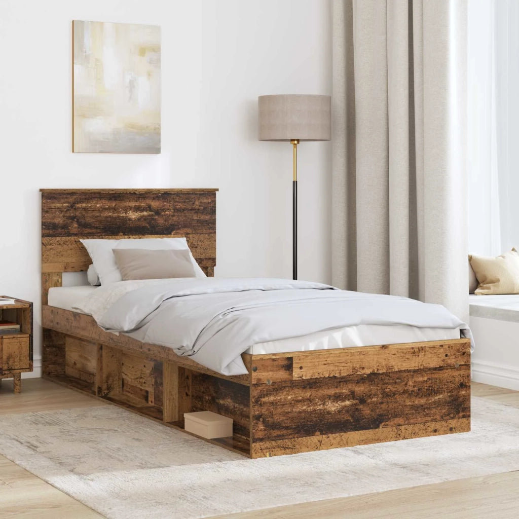 Struttura del letto-Giroletto Legno vecchio 90 x 190 cm Legno multistrato 526574