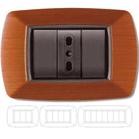 PLACCA COPRINTERRUTTORE LEGNO CHIARO 'MYLIFE' 4 moduli - EC ELETTROCANALI