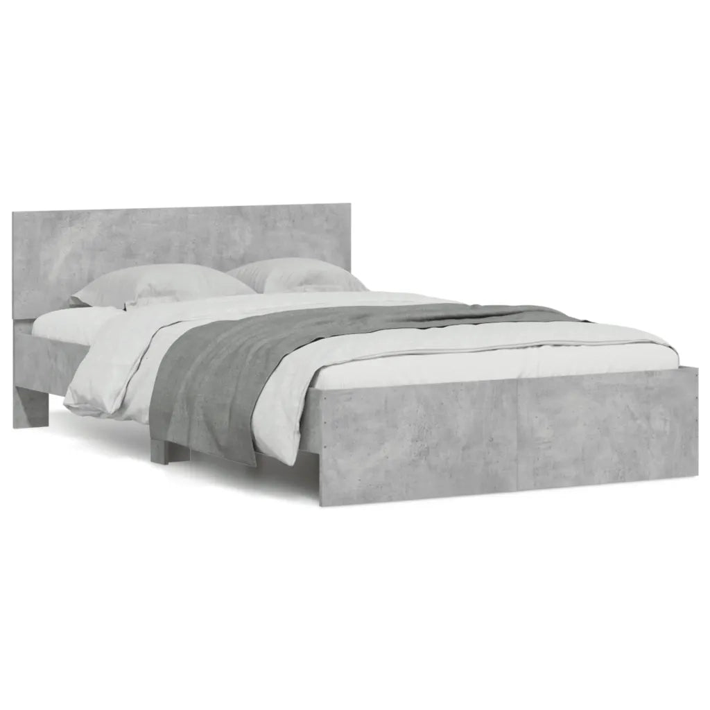 Giroletto con Testiera Grigio Cemento 120x200 cm 3207493