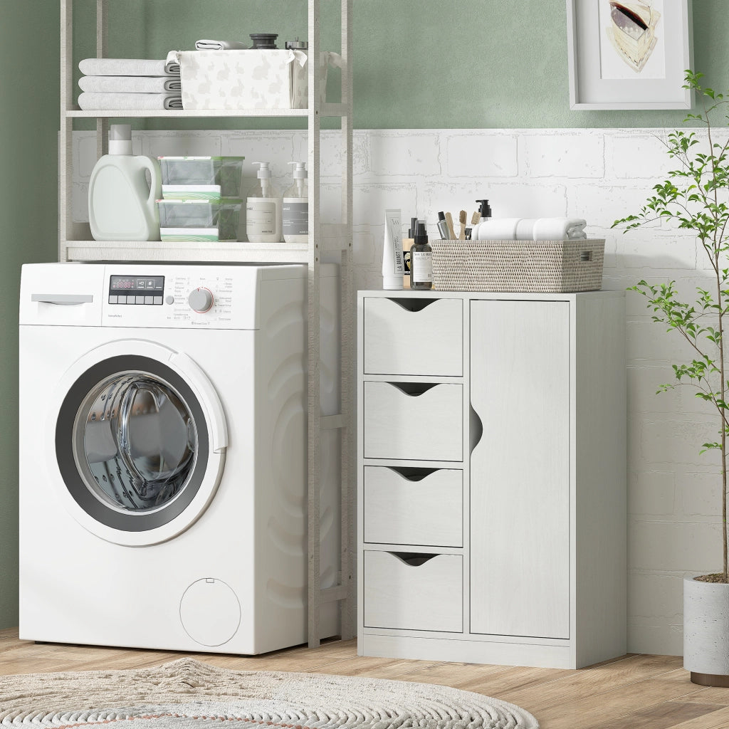 Mobile multiuso con cassetti e anta ¨C Xylo ¨C bianco 54x29x83 cm