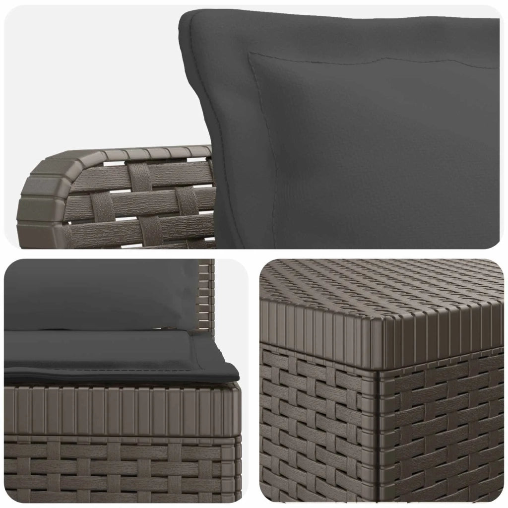 Divano da esterno-Divano da Giardino 3 posti con cuscini in look rattan PP 551785