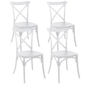 Oviala - Set di 4 sedie da giardino in plastica bianca