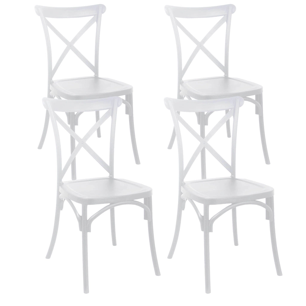 Oviala - Set di 4 sedie da giardino in plastica bianca