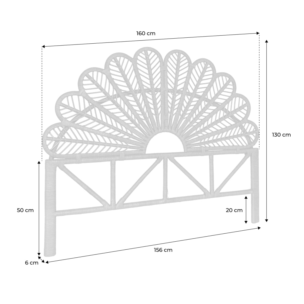 Testata in rattan naturale
