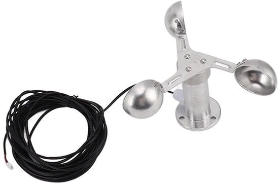 Misuratore di Velocità del Vento - Anemometro - Professionale - Alluminio - Monitoraggio della Velocità - Duraturo - Adatto per Misurazioni Meteorologiche - Nero