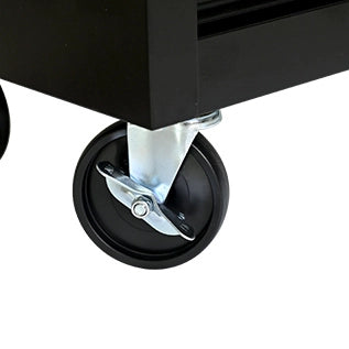 Carrello portattrezzi mobile in acciaio con 6 cassetti, dimensioni 60x33x77,5 cm, colore nero e rosso