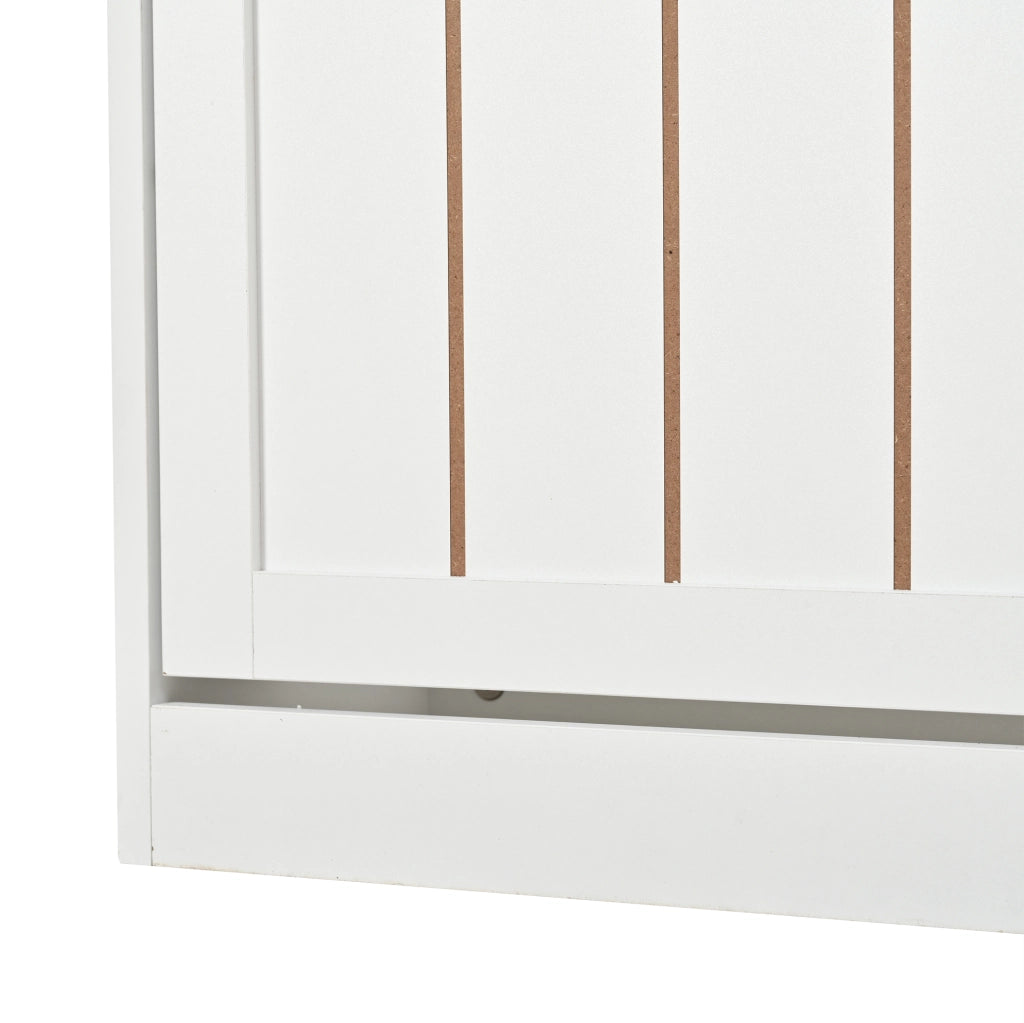 Scarpiera sottile a 4 ribalte con 8 scomparti, bianco