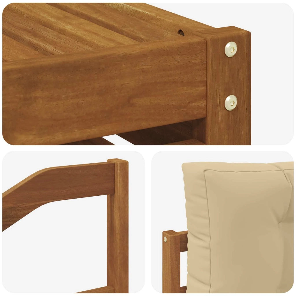 Set di divani da esterno con cuscino 9 pcs Naturale e Beige 3373238
