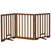 Cancellino Pieghevole per Cani ¨C Xylo ¨C Legno di Pino Marrone Scuro 181x35x76 cm