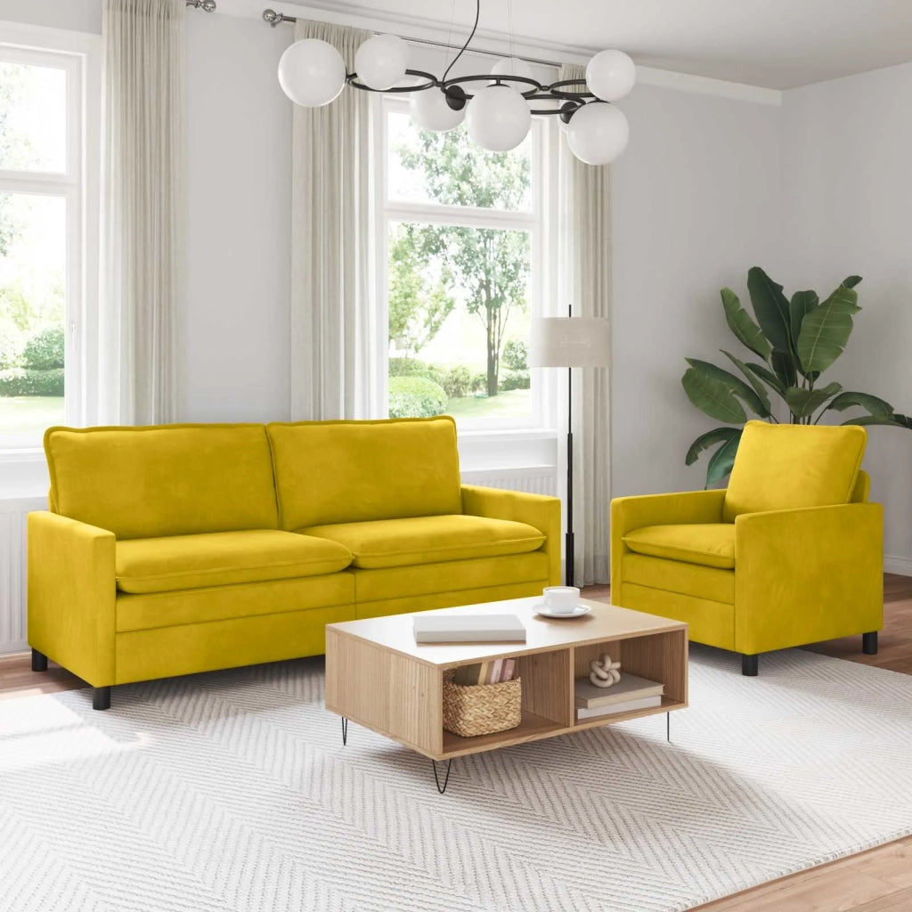 Set di divani 2 pcs Giallo Velluto 3417115