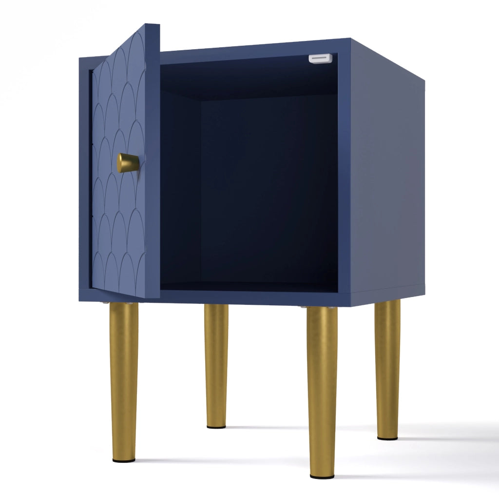 Set di 2 comodini 35 x 35 x 51 cm in truciolare e metallo blu navy