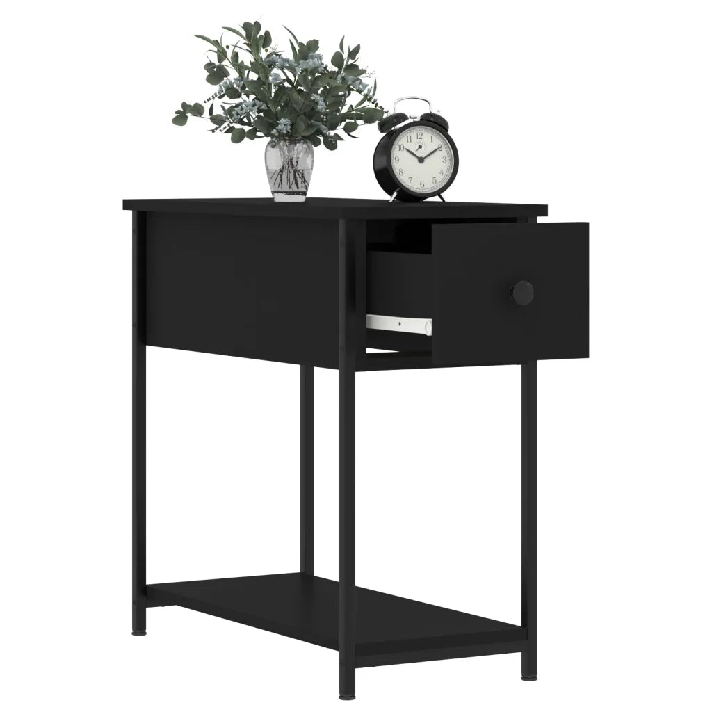 Comodino Nero 30x60x60 cm in Legno Multistrato 826053