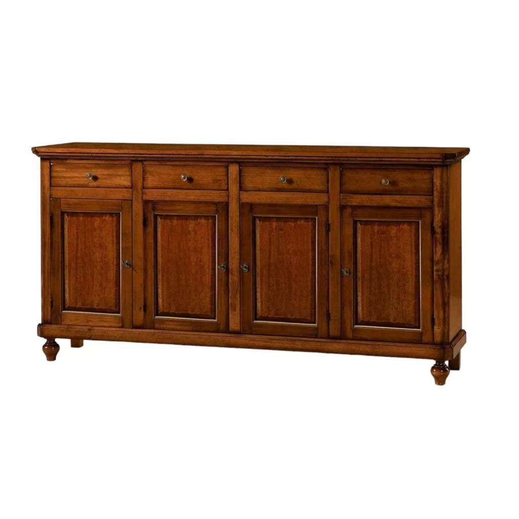 Madia credenza in legno napoletana 4 ante tinta noce 196x43x98 (510) - Mobili 2G