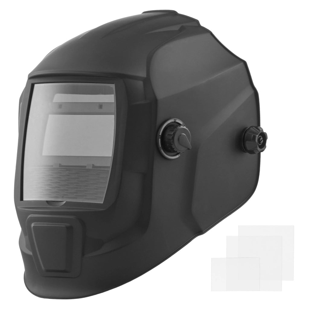 Maschera Casco per Saldatura Auto-Oscurante BY433E ad Energia Solare 93x43 mm DIN 4/9-13 per TIG MIG ARC Nero Opaco