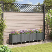 Vaso da Giardino con Ruote Grigio Chiaro 160 x 40 x 48 cm PP 3423136
