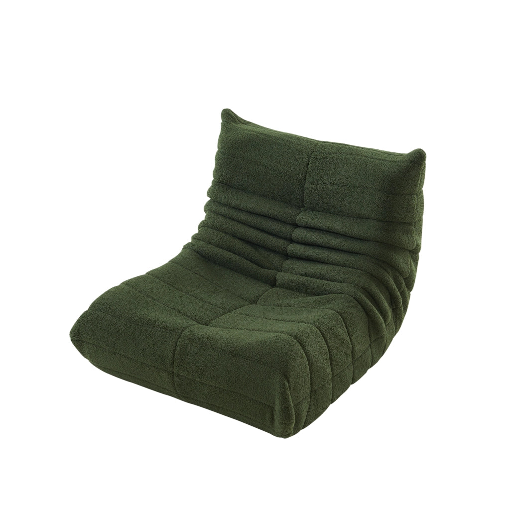 Poltrona Sacco Verde in Teddy Velvet 110 × 85 × 79 cm