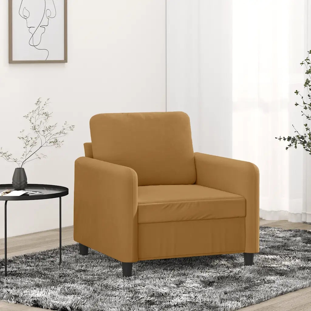 Poltrona | Sedia Relax Marrone 60 cm Velluto