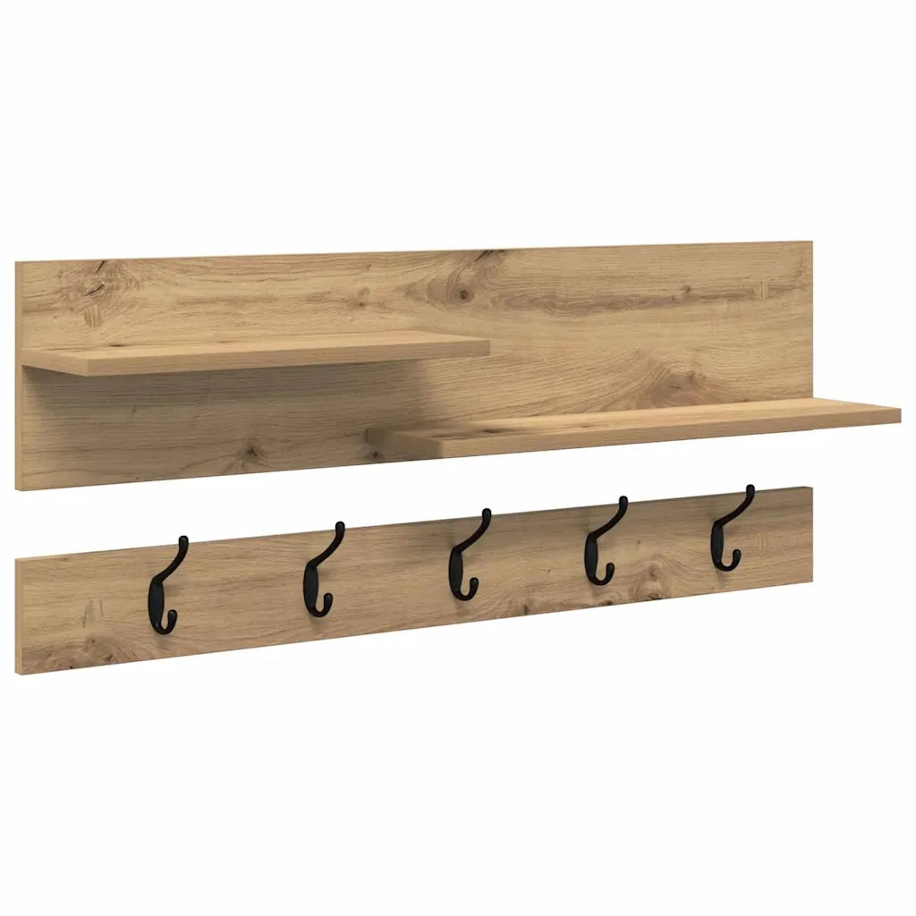 Appendiabiti a muro A parete Rovere artigianale 90 x 15 x 36 cm 874426
