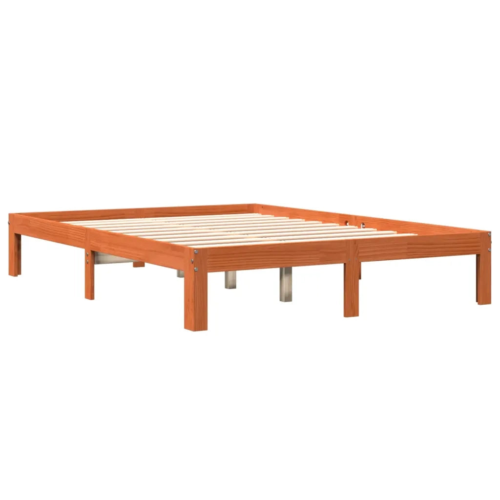 Letto senza Materasso-Struttura Letto Marrone Cera 120x190 cm in Legno di Pino 300521