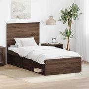 Struttura del letto Rovere Marrone 90 x 190 cm Pino massello