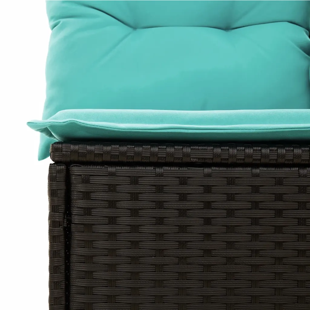 Set Divani da Giardino 5 pz con Cuscini Nero in Polyrattan