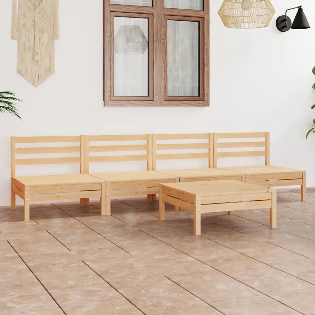Set Divani da Giardino 5 pz in Legno Massello di Pino 3082487