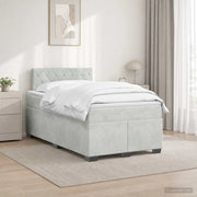 Letto con Box Spring, Materasso e LED Grigio Chiaro Velluto 3452150