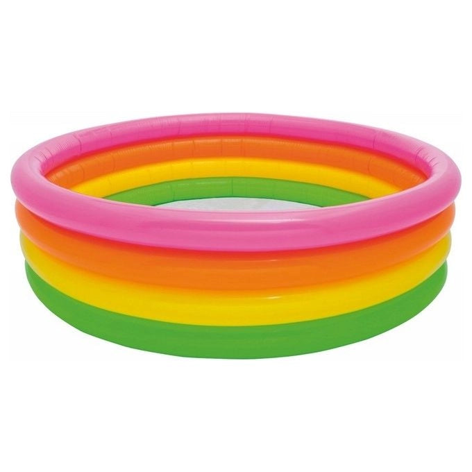 Intex 56441 Sunset Glow Pool Piscina Gonfiabile per Bambini 4 Anelli 168x46 cm 780 L colore Multicolore