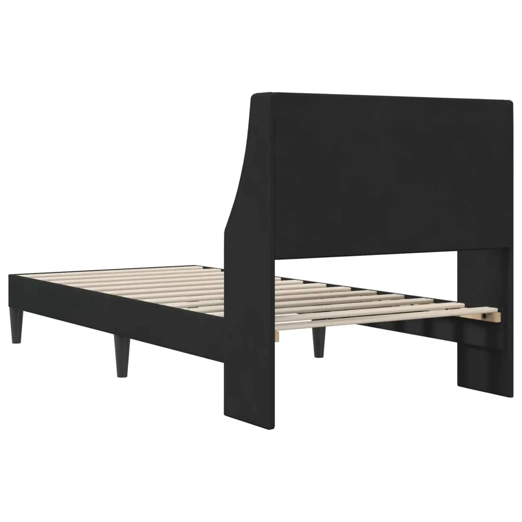 Struttura del letto con testiera Nero 90 x 190 cm Velluto 42027398