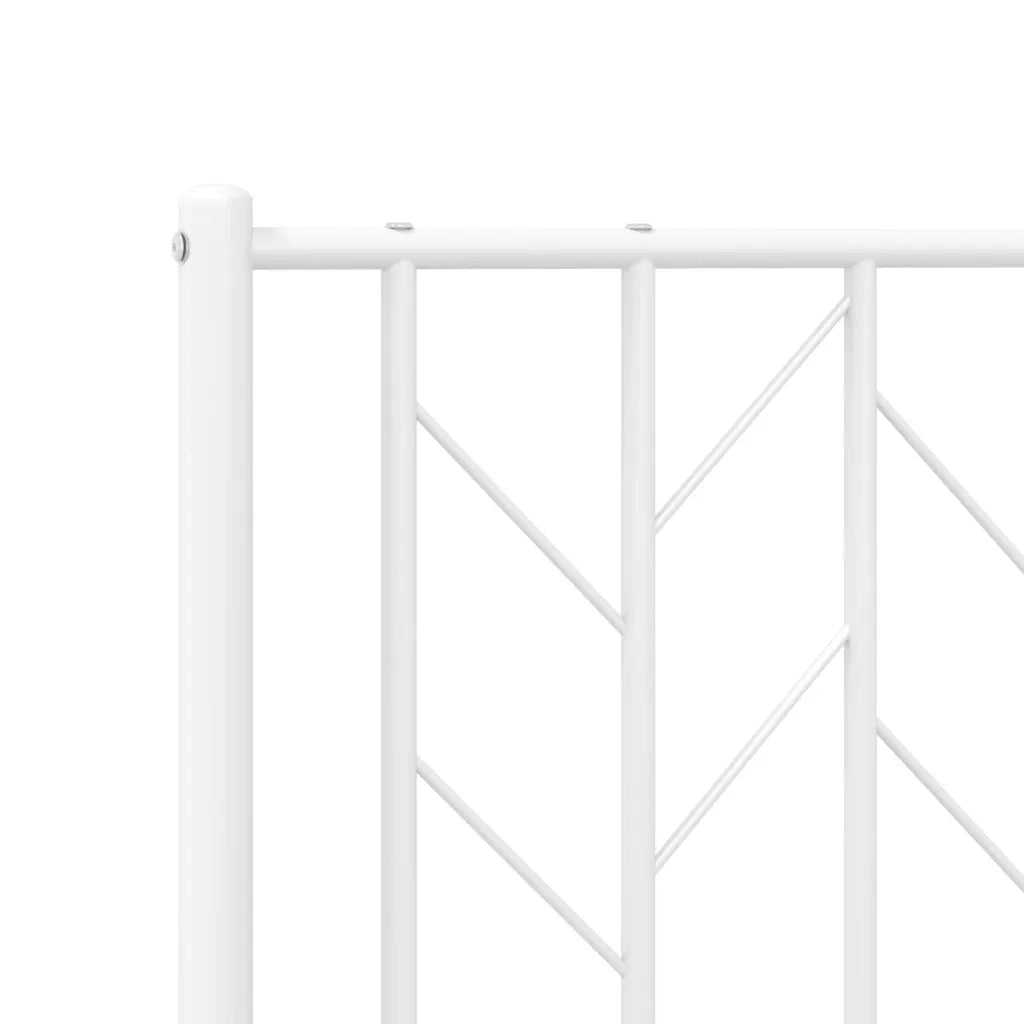 Giroletto con Testiera e Pediera Metallo Bianco 183x213 cm 374509