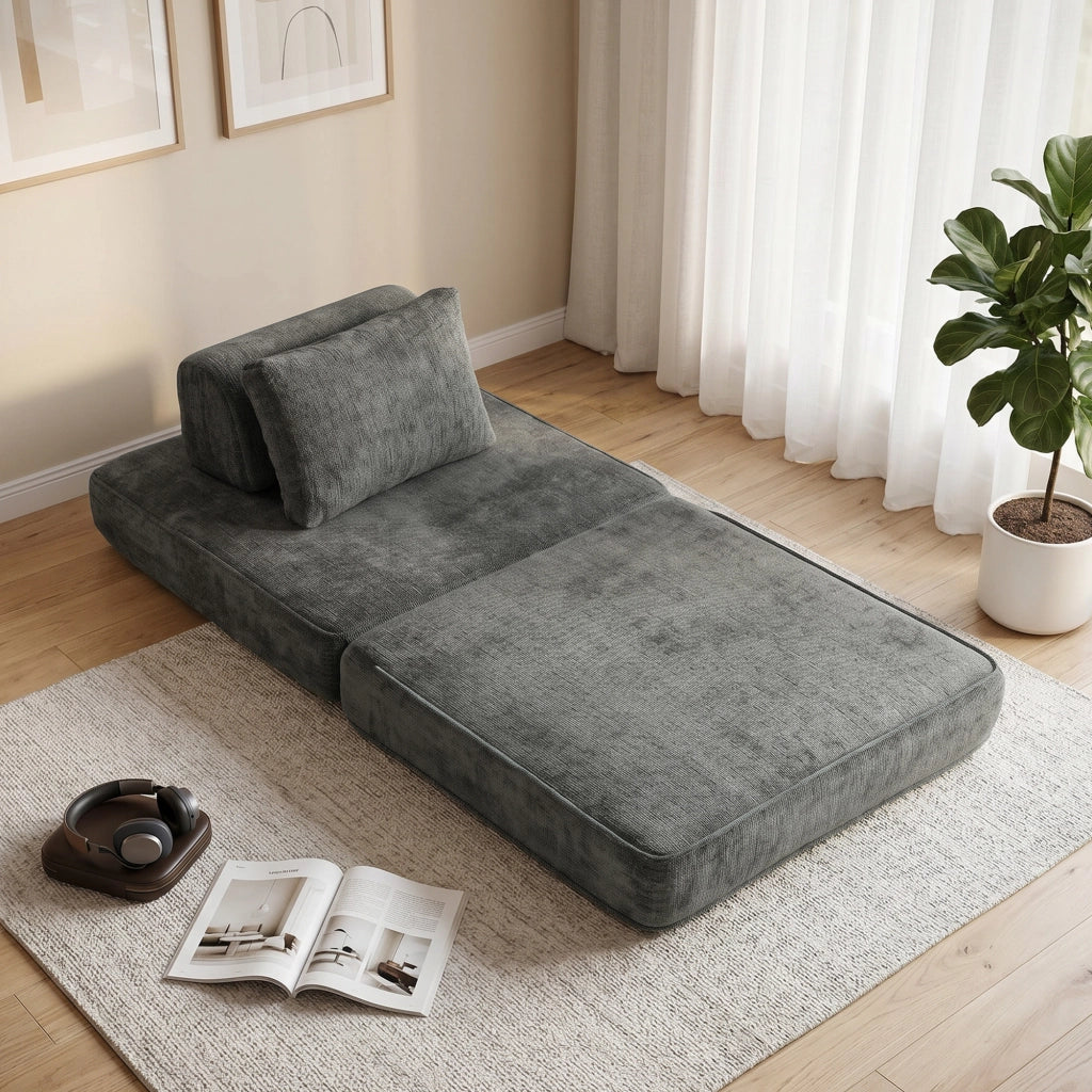 Poltrona reclinabile con poggiapiedi ¨C Minimal ¨C Grigio