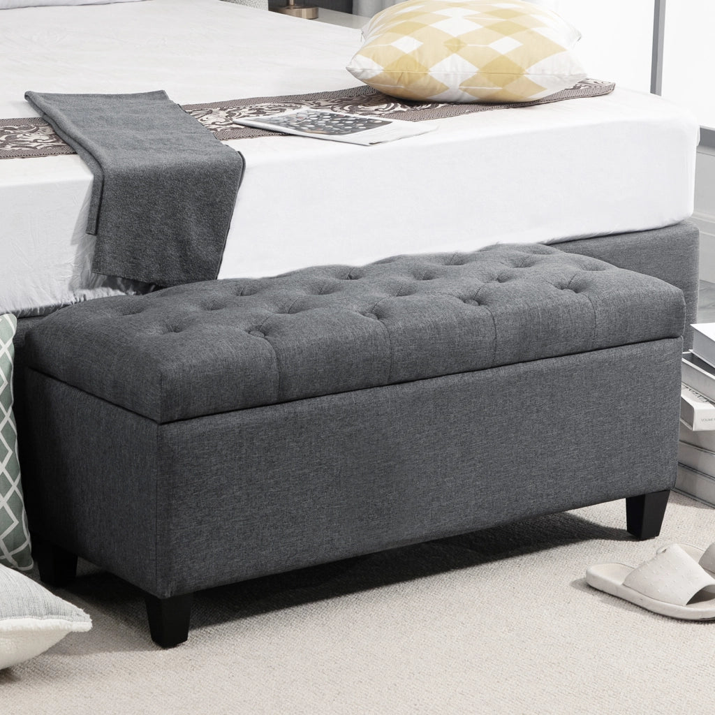 Divanetto con cassetti ¨C Minimal ¨C Grigio scuro 100x40x44 cm