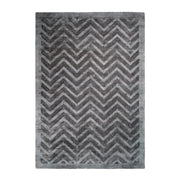 Tappeto di design Luxury 400 grigio antracite a zigzag