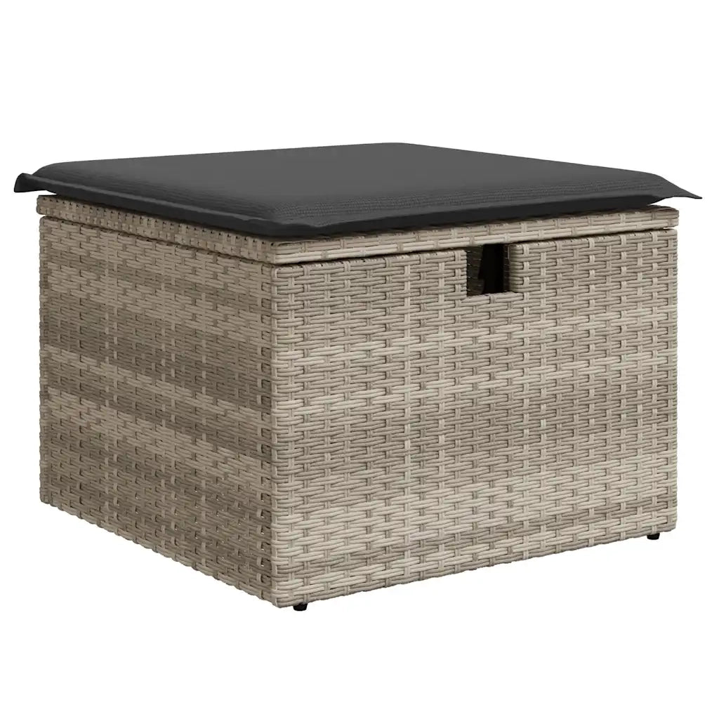 Set Divani da Giardino 7pz con Cuscini Grigio Chiaro Polyrattan 3327822
