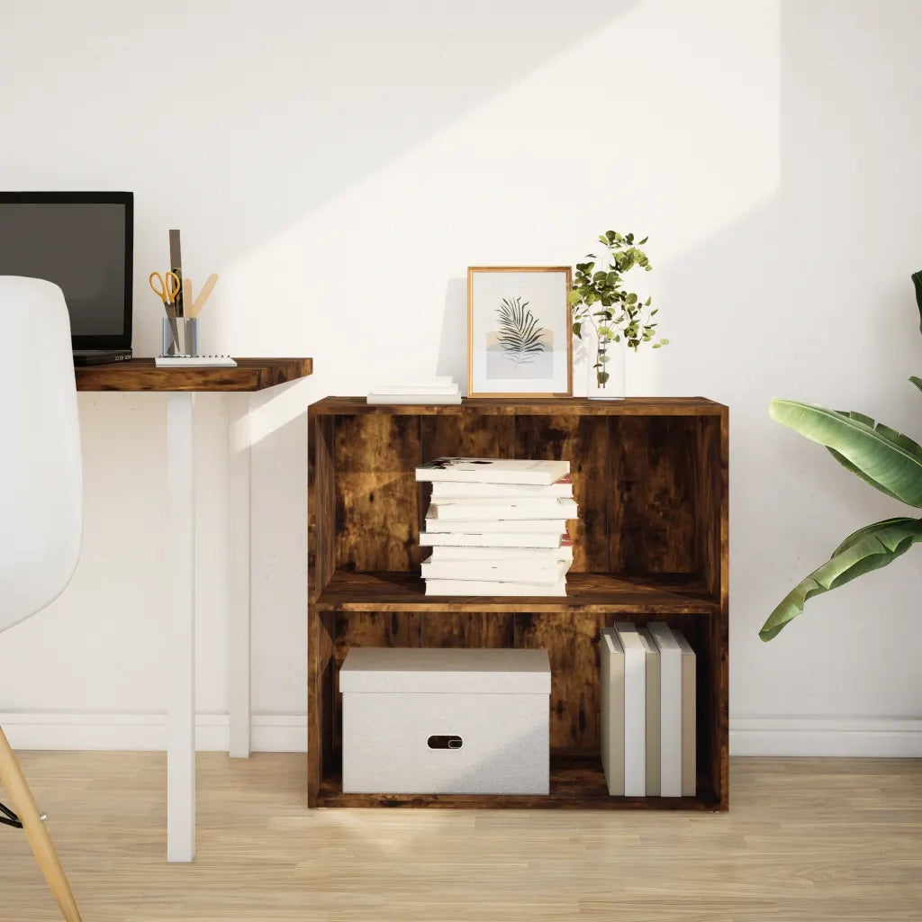 Libreria Rovere Fumo 80x30x77 cm in Legno Multistrato 857926