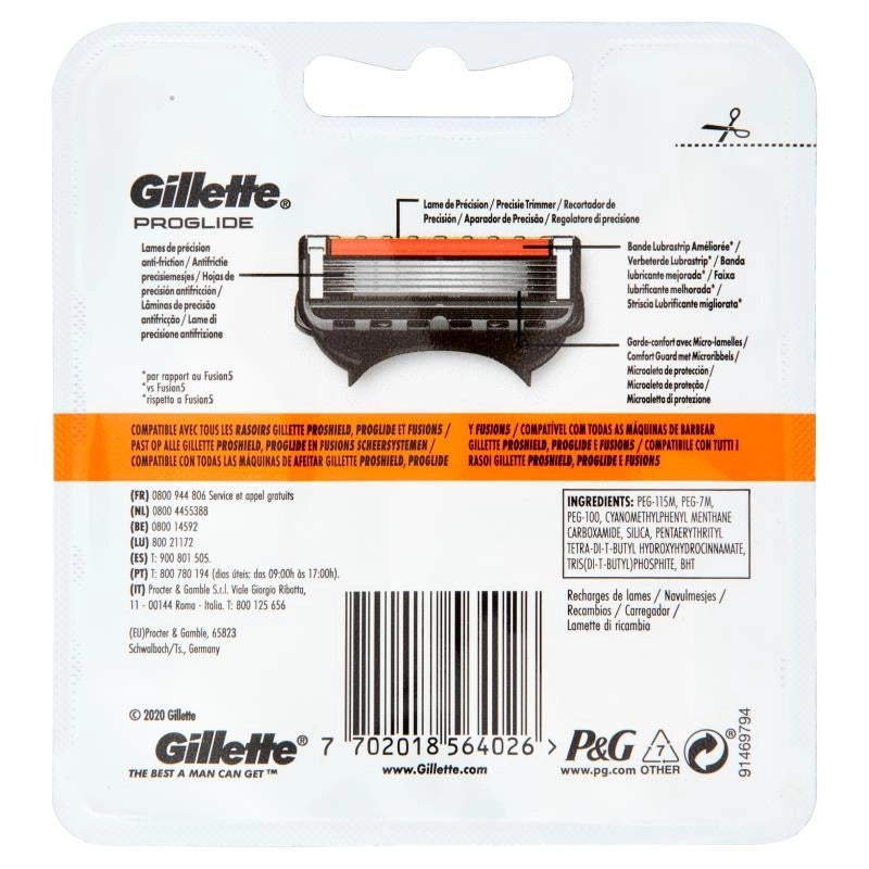 GILLETTE FUSION PROGLIDE SET DA 4 RICARICHE