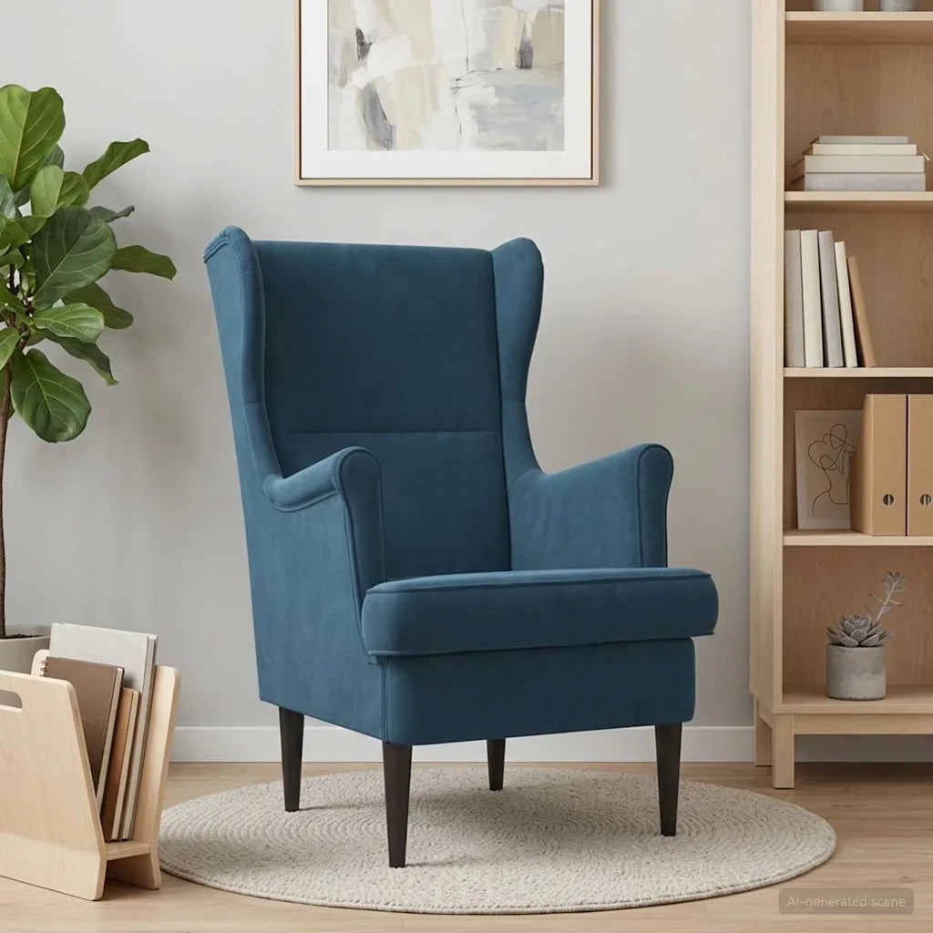 Poltrona-Divano Sedia Blu Velluto 880844