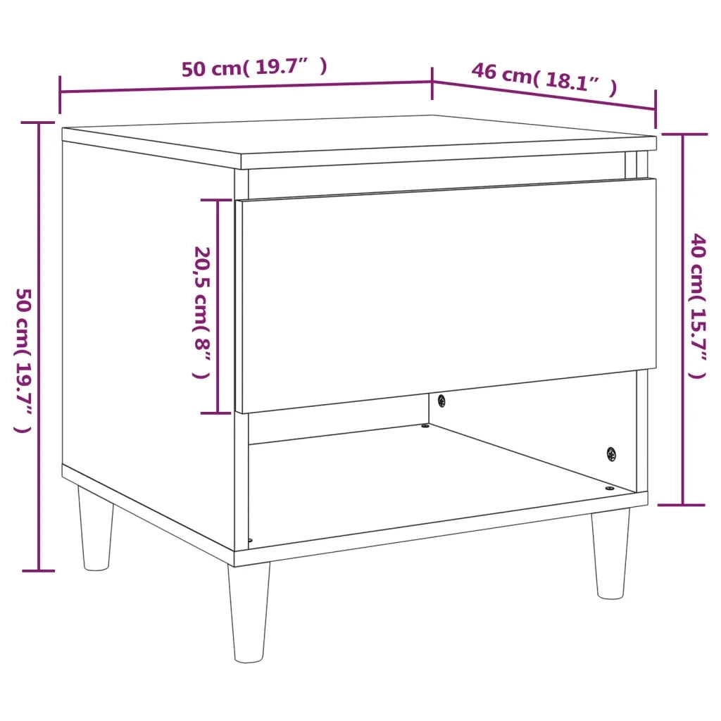 Comodini 2 pz-Set di 2 Tavolino da notte Grigio Sonoma 50x46x50 cm in Legno Multistrato