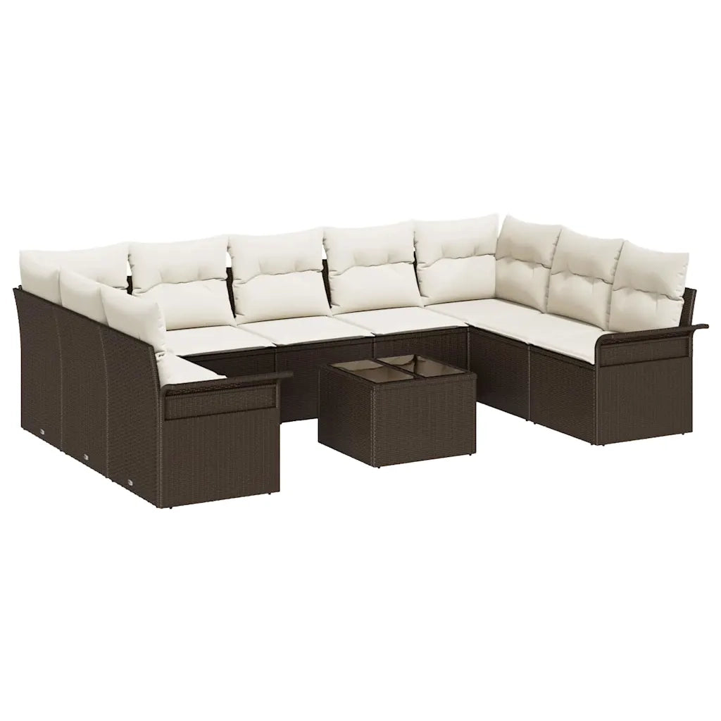Set Divano da Giardino 10 pcs Grigio polyrattan