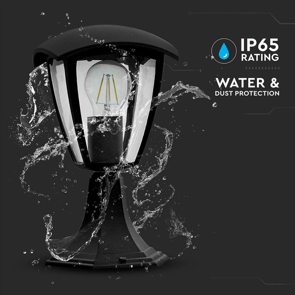 V-TAC VT-734 Lampada da Giardino a Lanterna in Alluminio a Fissaggio a Terra con Portalampada E27 (Max 60W) Colore Nero IP44 - SKU 7057