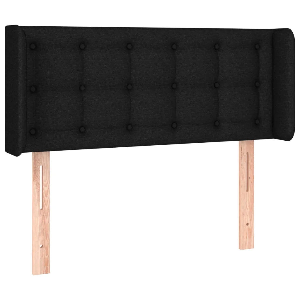 Testiera ad Orecchio Nera 93x16x78/88 cm in Tessuto 3119186