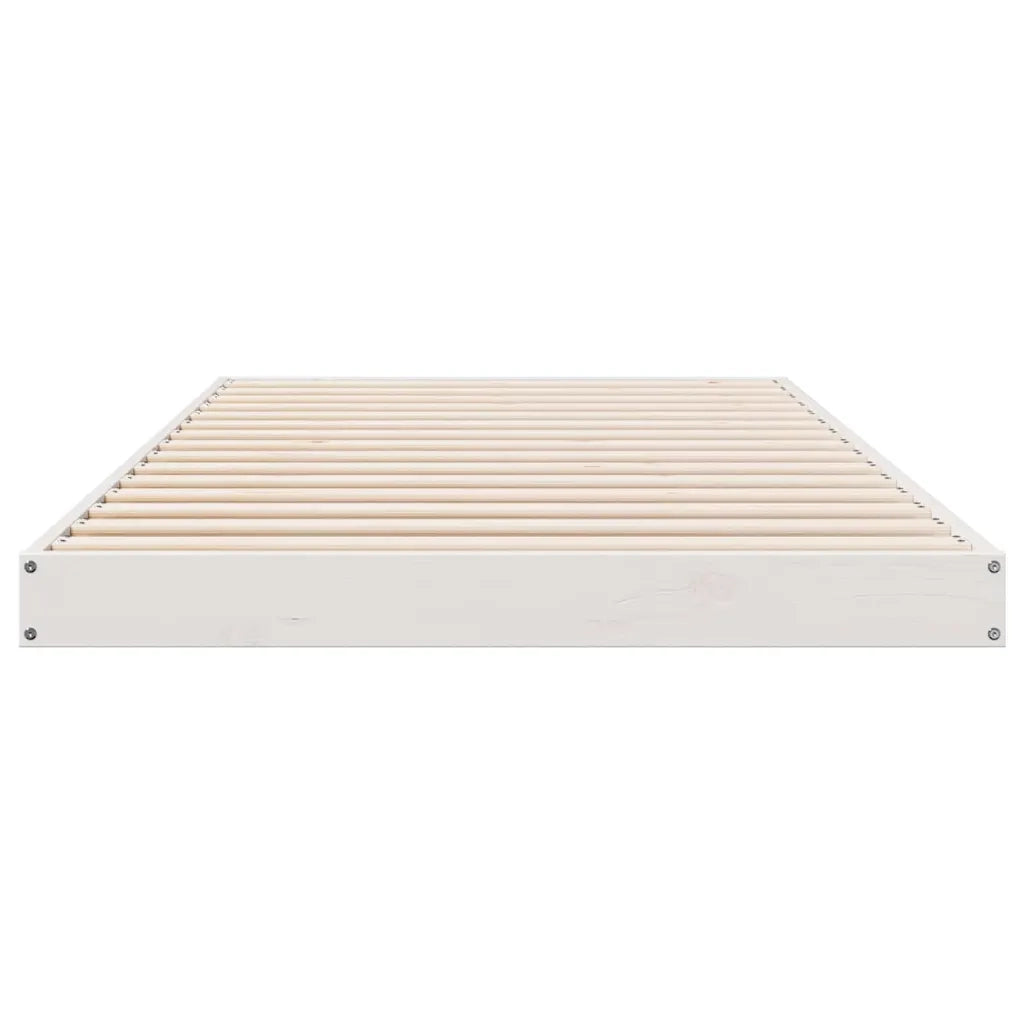 Struttura letto a terra Bianco 80 x 210 cm Pino massello 869733