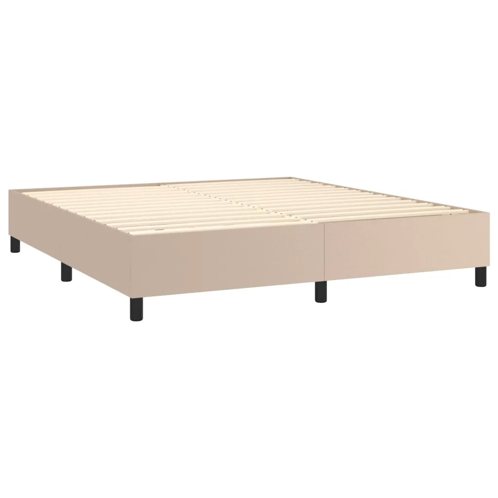 Giroletto a Molle con Materasso Cappuccino 160x200cm Similpelle 3142856