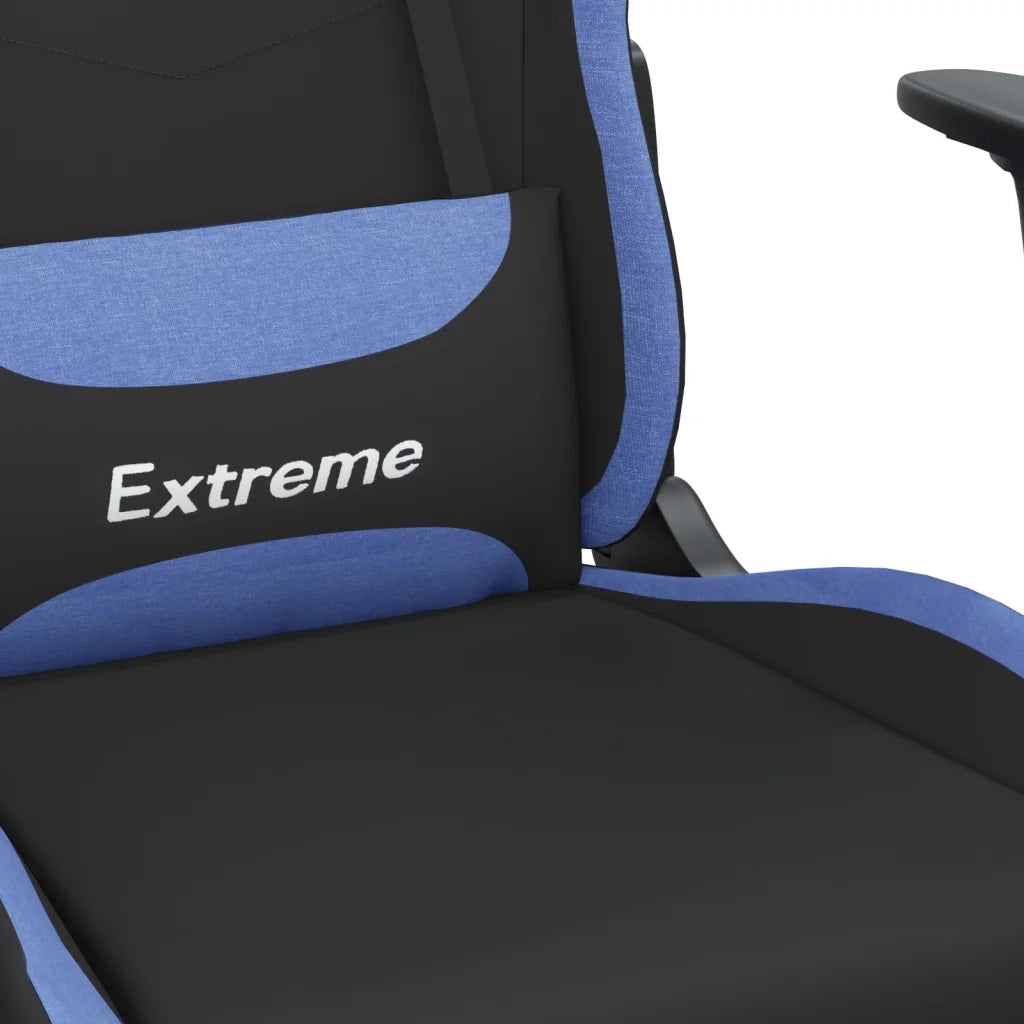 Sedia da Gaming | Sedia da e-sports Nero e Blu in Tessuto
