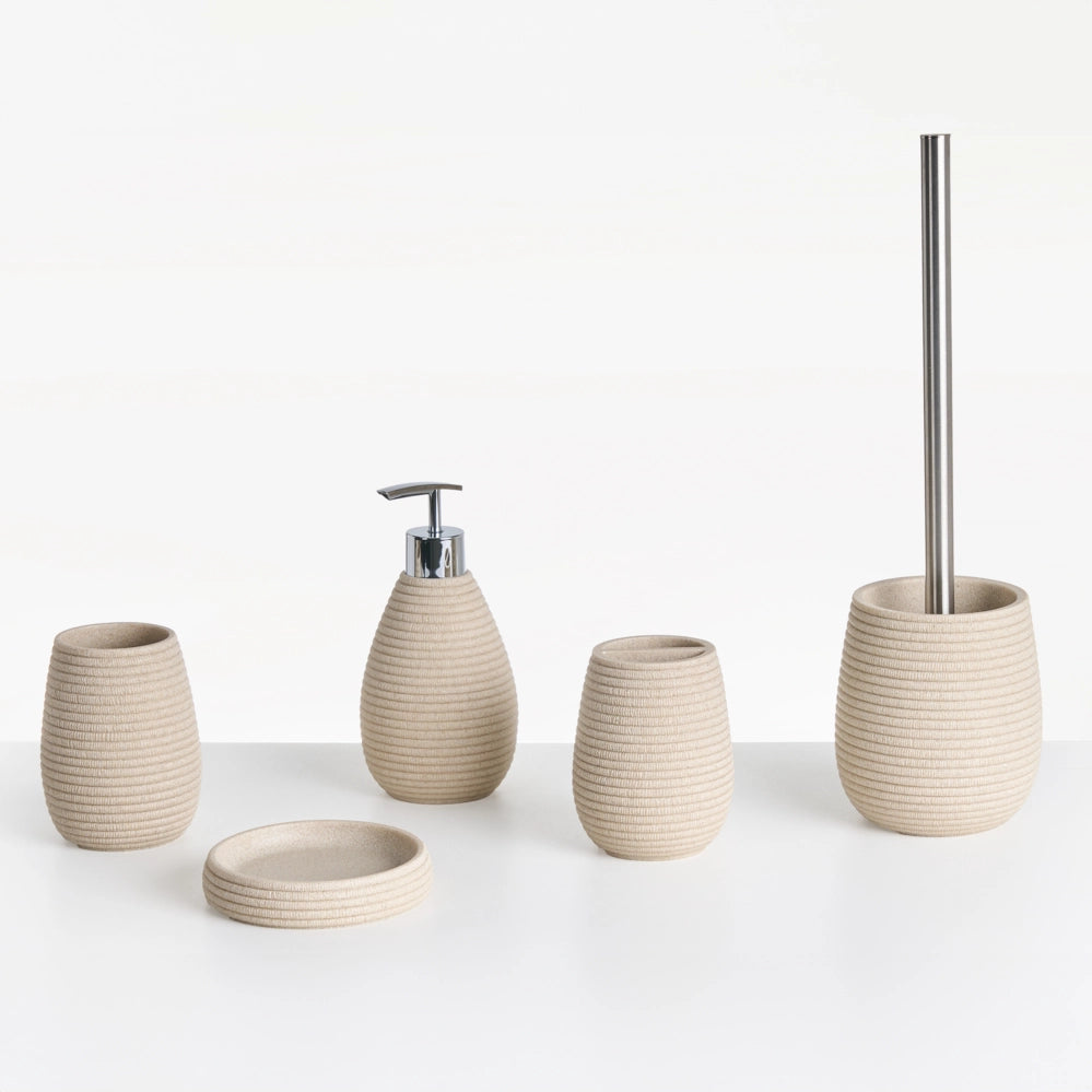 Set di accessori per il bagno beige chiaro stile elegante